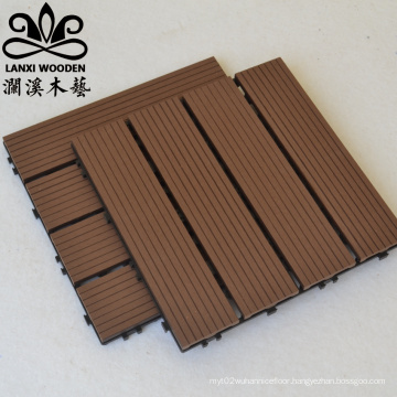 DIY Outdoor roof tile wood plastic composite Interlocking engineered floor tile Waterproof Natural Faux Match wpc exterior tile